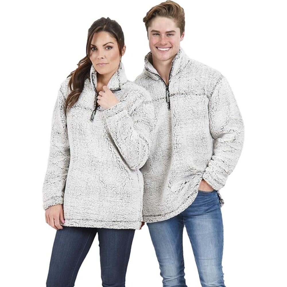 Boxercraft Q10 Unisex Sherpa Fleece Quarter-Zip Pullover Frosty Grey Size S